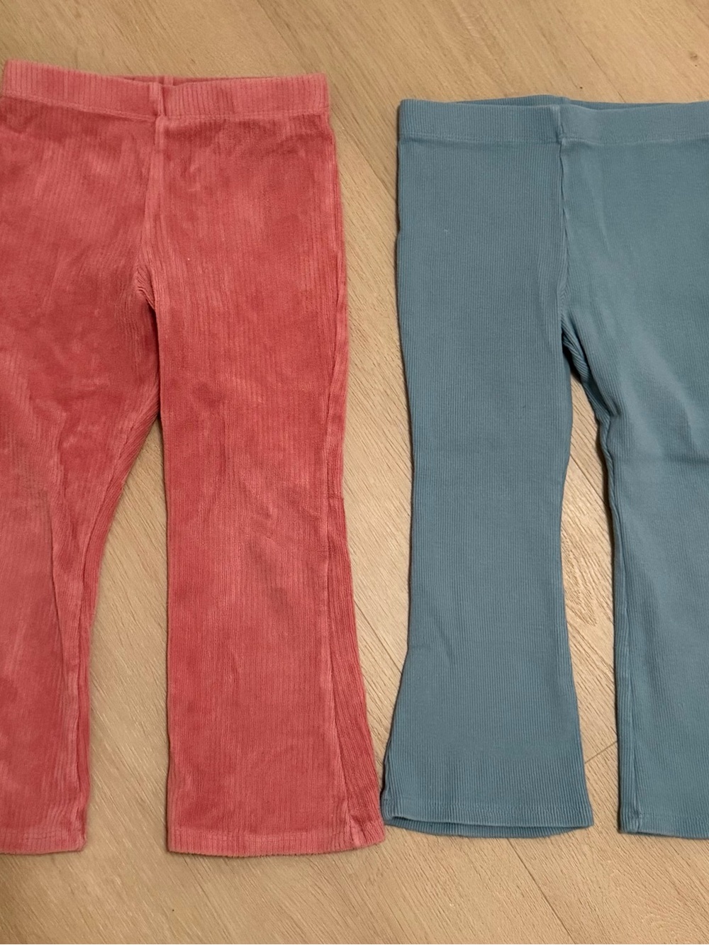 Kids Corduroy Flare Pants - Coral and Teal